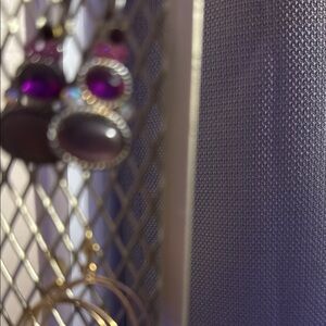 Purple and Gold Dangle Earrings